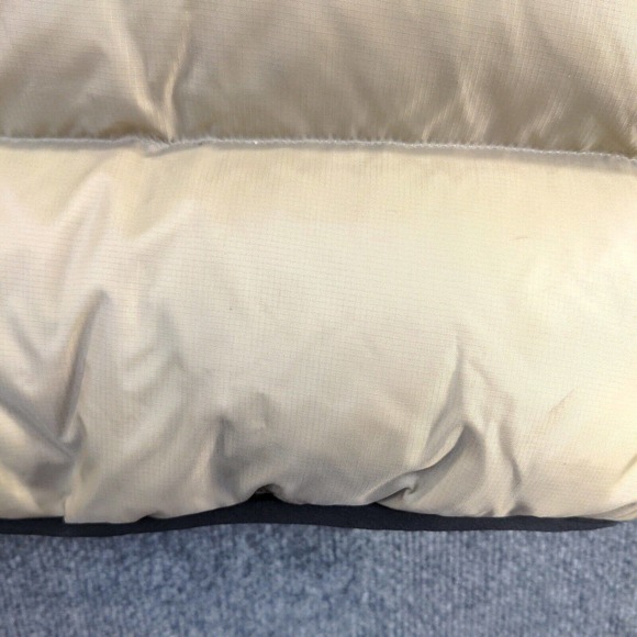 Old Navy Men's Zip Up Reversible Down Puffer Vest Red Tan Large Mock Neck - Picture 9 of 16